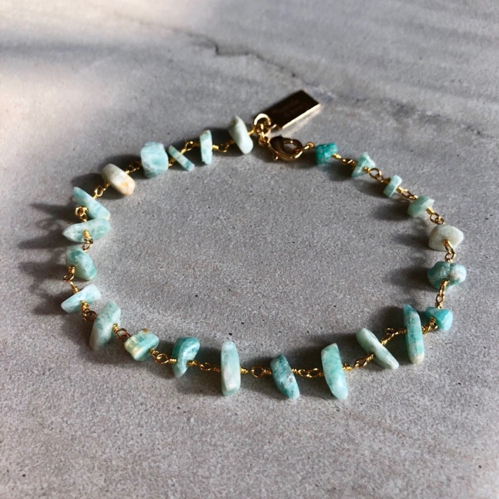 Handmade Amazonite Rosary Chain Bracelet